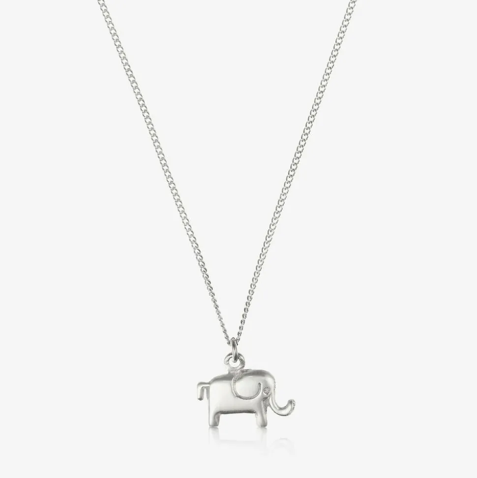 Silver Elephant Necklace (40cm)