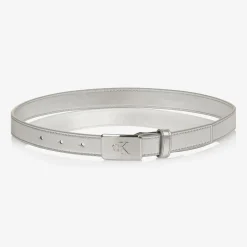 Silver Faux Leather Belt