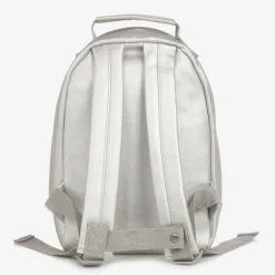 Silver Faux Leather Mini Backpack (27cm)