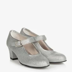 Silver Glitter Heeled Shoes