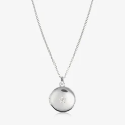 Silver Personalised Round Locket (38cm)