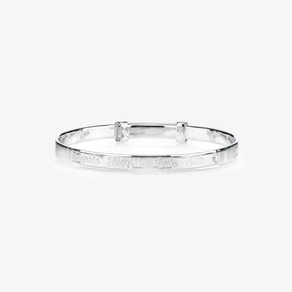 Sterling Silver Engraved Twinkle Bangle
