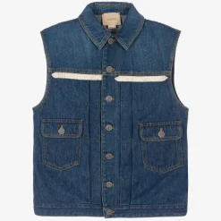 Teen Blue Embroidered Denim Gilet