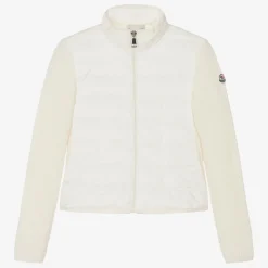 Teen Girls Ivory Knit & Down-Fill Jacket
