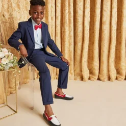 White & Blue Leather Shoes