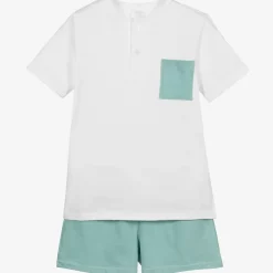 White & Green Short Pyjamas