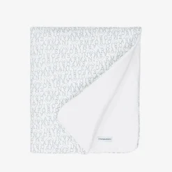 White & Blue Padded Cotton Blanket (75cm)