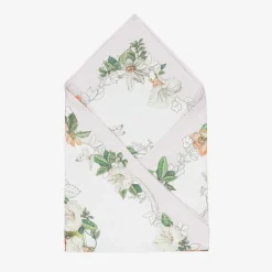 White & Pink Cotton Swaddle (100cm)