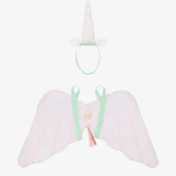 White & Pink Sequin Unicorn Costume