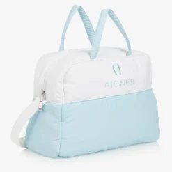 White & Sky Blue Baby Changing Bag (43cm)