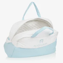 White & Sky Blue Baby Changing Bag (43cm)