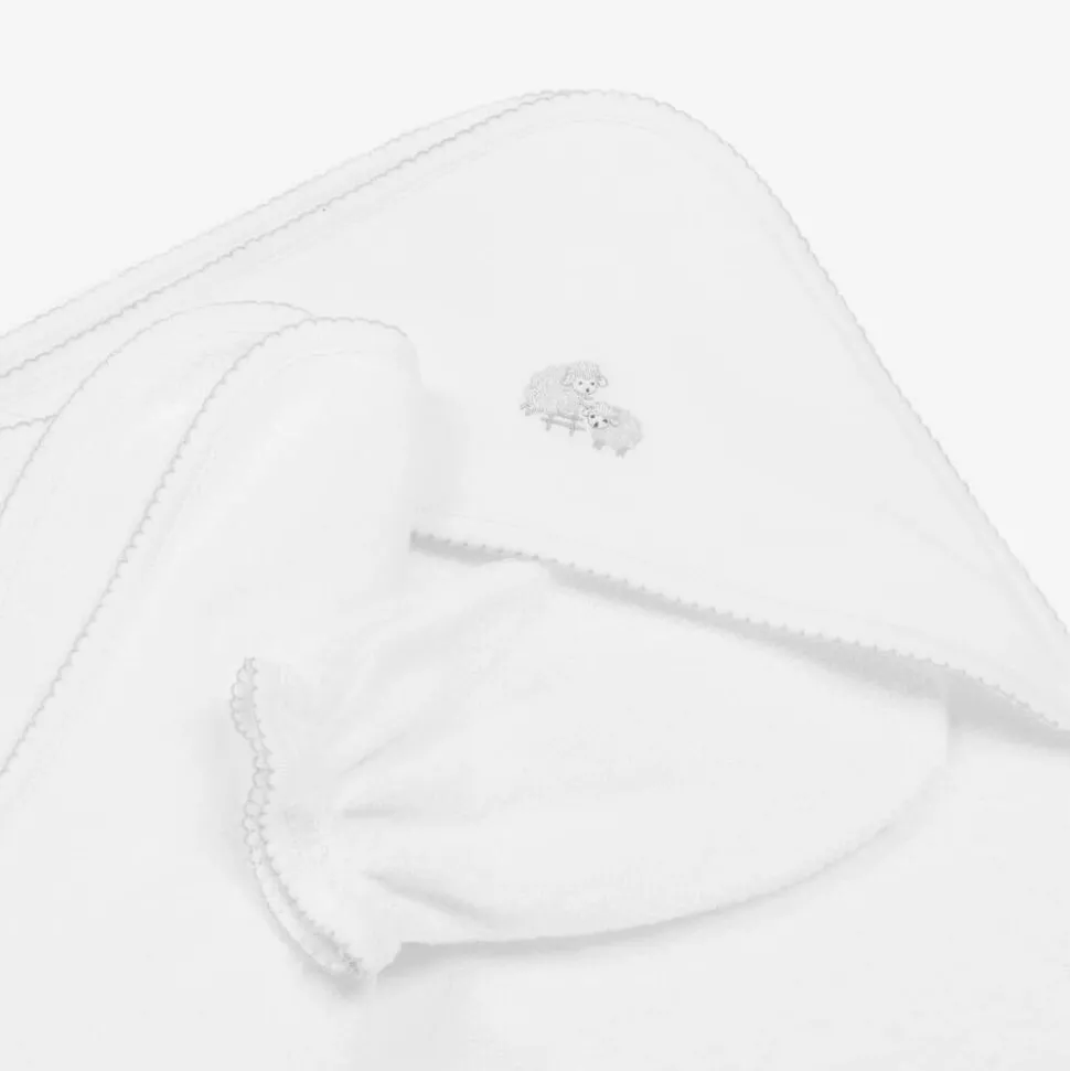 White Baby Sheep Hooded Towel & Mitt Set