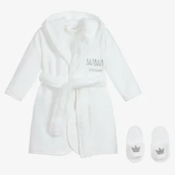White Bathrobe Baby Gift Set