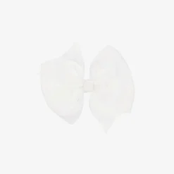 White Bow Hair Clip (10cm)