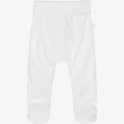 White Cotton Baby Trousers