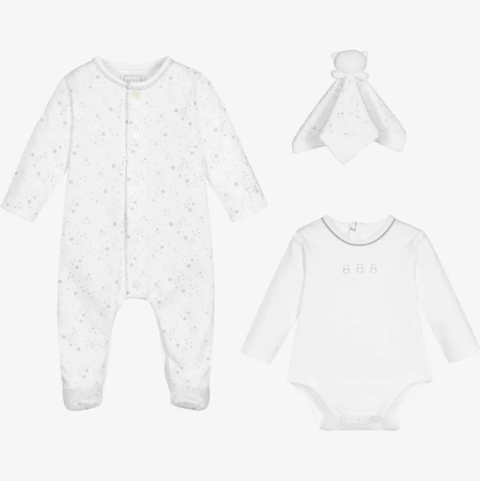 White Cotton Babysuit Set