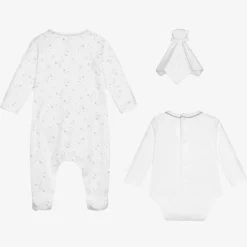 White Cotton Babysuit Set