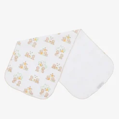 White Cotton Honey Bear Cubs Burp Cloth (49cm)