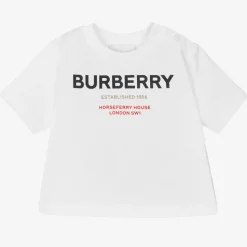 White Cotton Logo Baby T-Shirt