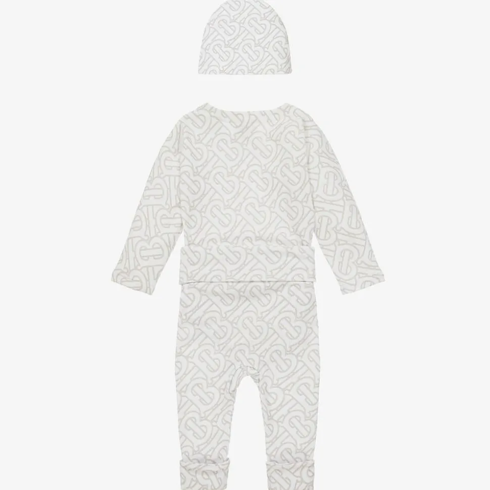 White Cotton Monogram Baby Gift Set