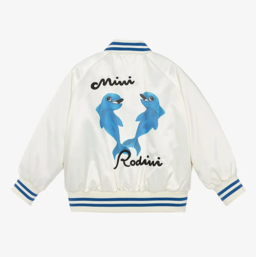 White Dolphin Baseball Jacket