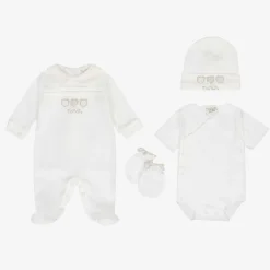 White Faux Leather Hospital Bag Set (49cm)