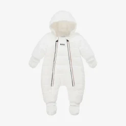White Hooded Baby Snowsuit