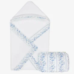 White Hooded Baby Towel & Wash Bag Set