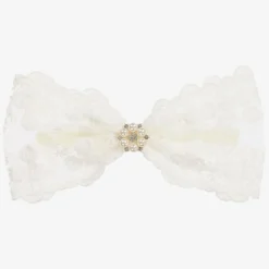 White Lace Bow Headband (24cm)