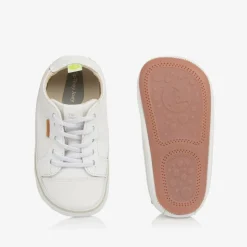 White Leather First Walker Trainers