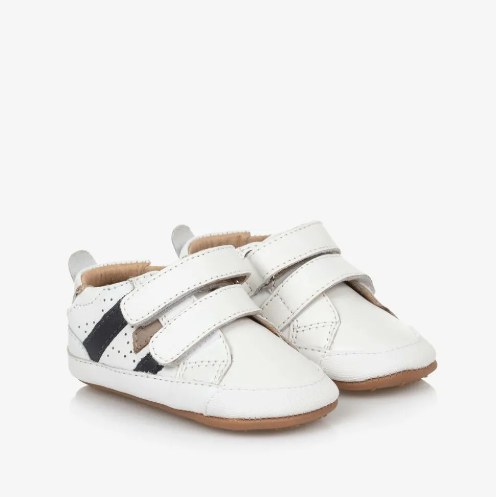 White Leather First Walker Trainers