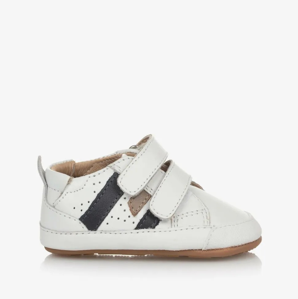 White Leather First Walker Trainers