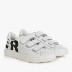 White Leather Logo Trainers