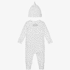 White Mini Bear Babysuit Set