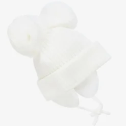 White Minnie Double Pom-Pom Hat