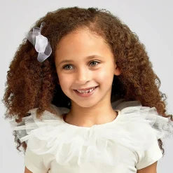 White Organza Bow Clip (12cm)