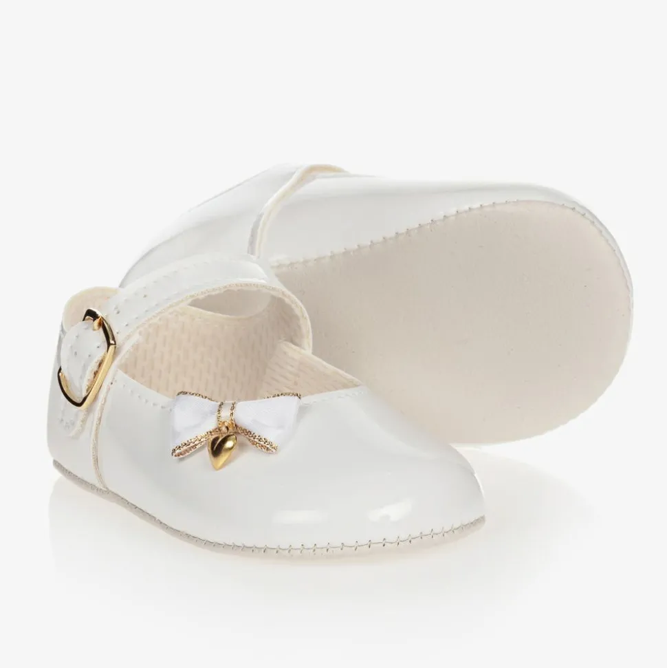 White Patent Pre-Walker Shoes