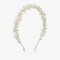 White Pearl & Crystal Hairband