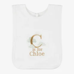 White Personalised 'C' Initial Bib