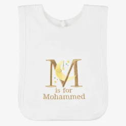 White Personalised 'M' Initial Bib