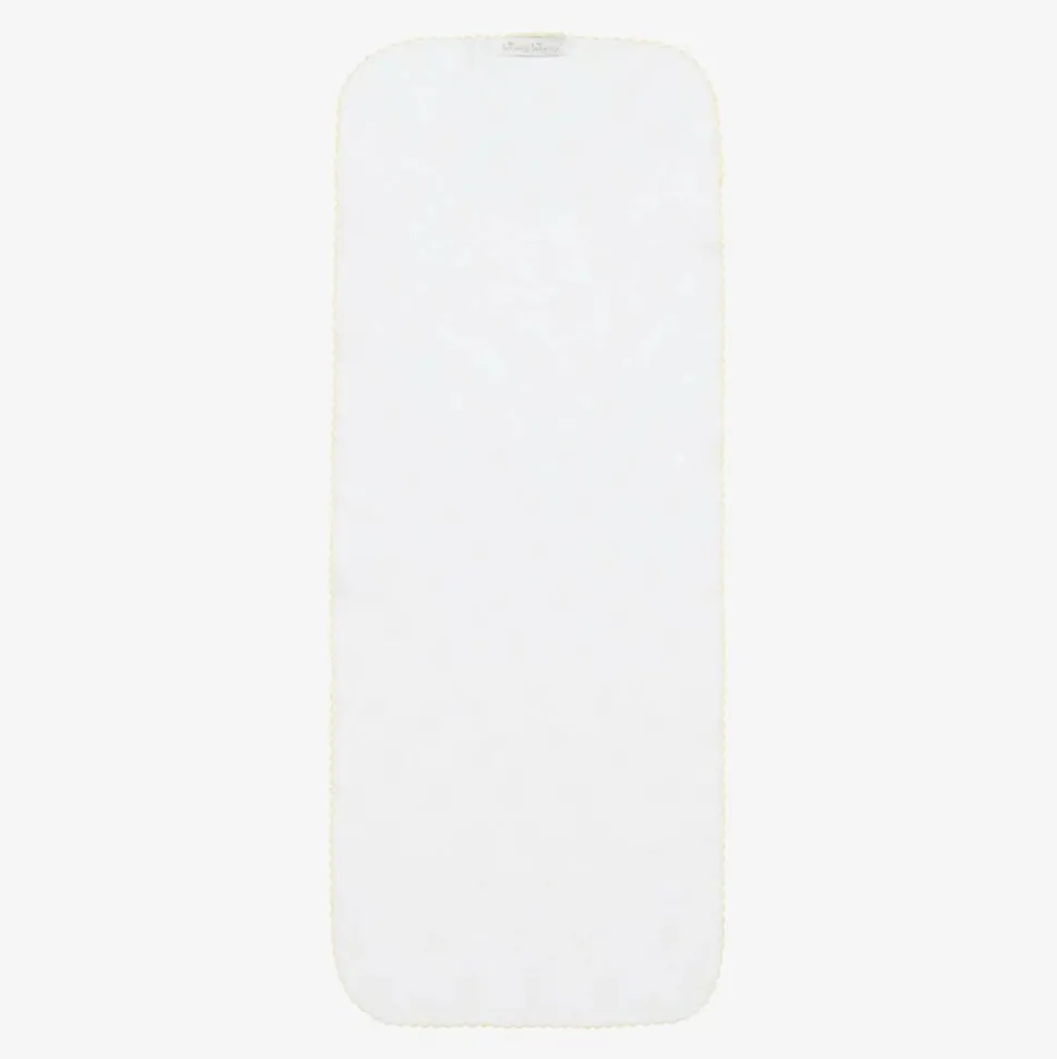 White Pima Cotton Cheery Chicks Burp Cloth (49cm)