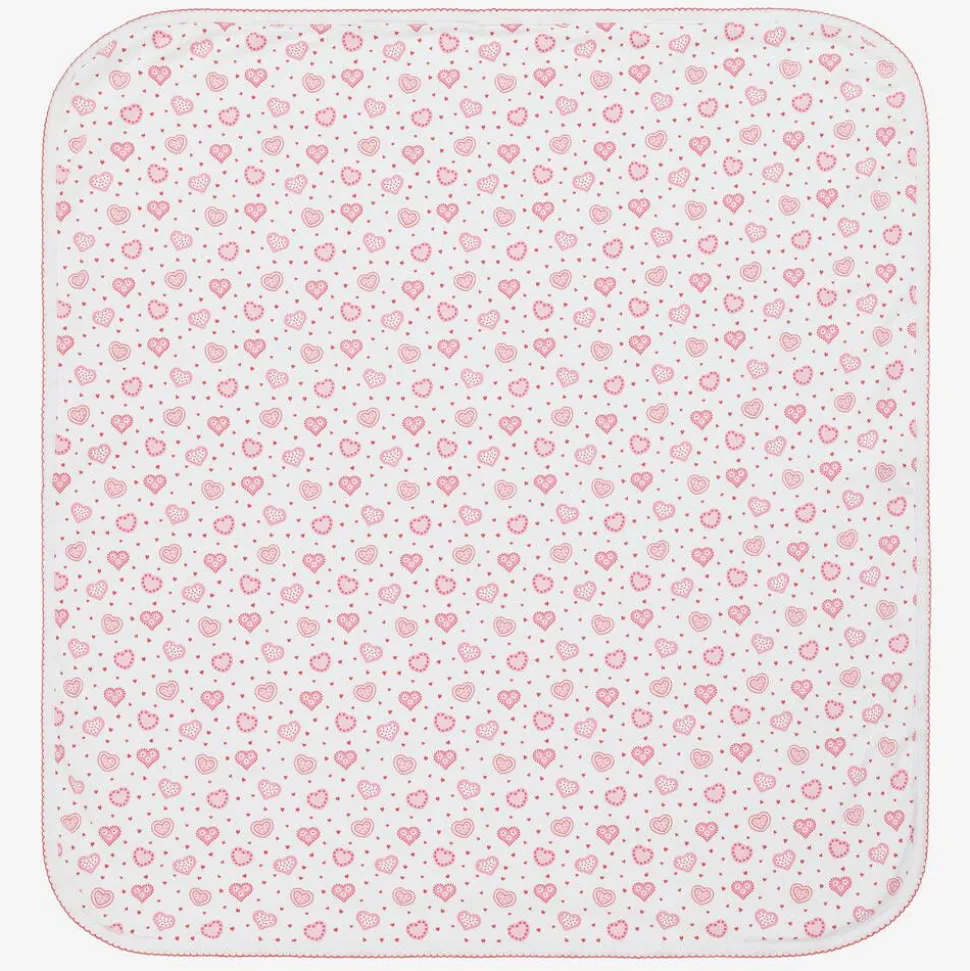 White Pima Cotton Heartfelt Hearts Blanket (73cm)