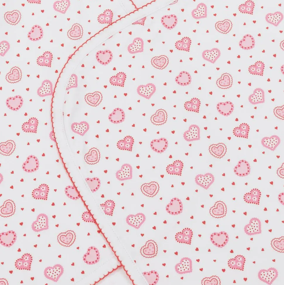 White Pima Cotton Heartfelt Hearts Blanket (73cm)