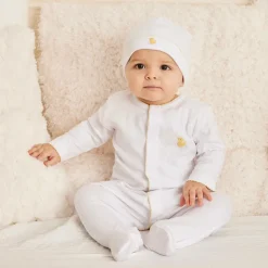 White Pima Duckling Babygrow & Hat Set
