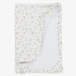 White Supima Cotton Delicate Pink Blanket (80cm)