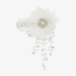 White Swarovski Hairclip (6cm)