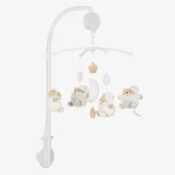 White Teddy Bear Musical Cot Mobile (40cm)