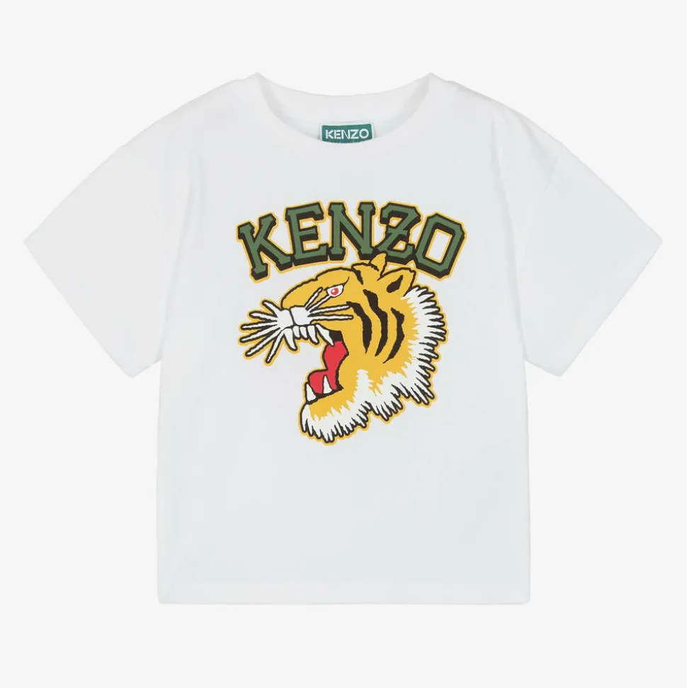 White Varsity Tiger Organic Cotton T-Shirt