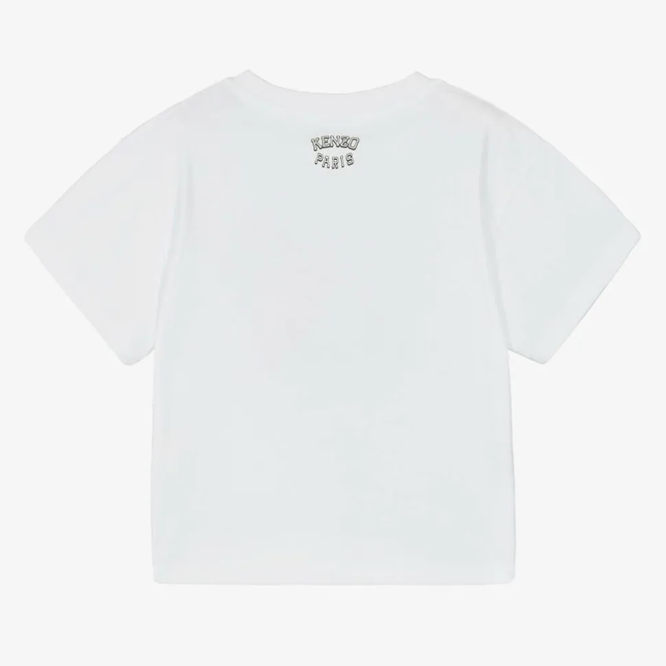 White Varsity Tiger Organic Cotton T-Shirt