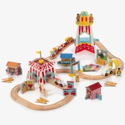 Wooden Fun Fair Train Set (90cm)